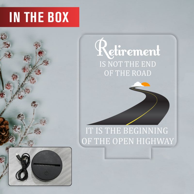 Engraved Retirement Quote LED Night Lamp with Warm White Light Retirement Gift for Teacher Mom Dad Colleagues & Boss